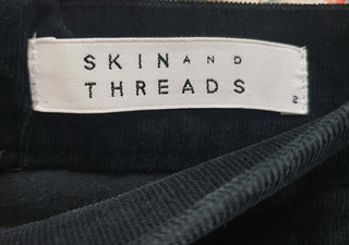 Skin & Threads navy thin cord pencil skirt size 2 (best fits 10) Skin & Threads preloved second hand clothes 7