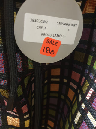 Alpha 60 colourful check print  savannah skirt size S (as new with tags)