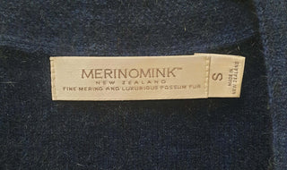 Merinomink New Zealand navy wool/possum/silk mix cardigan size S Merinomink preloved second hand clothes 8