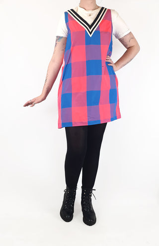 The Social Outfit blue and pink check dress size M