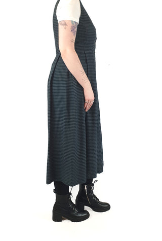 Miss Selfridge grey and navy gingham maxi dress size GB 12