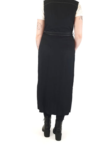 Bul black sleeveless maxi dress with contrasting stitching size 12