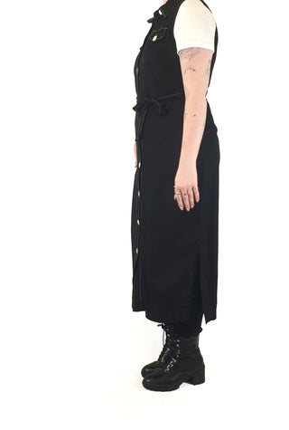 Bul black sleeveless maxi dress with contrasting stitching size 12