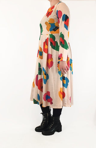 Colourful print long sleeve maxi dress size M