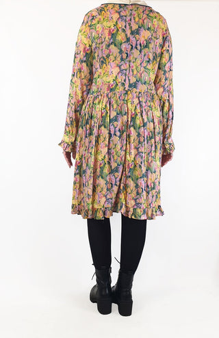 Kholo floral long sleeve dress with white collar size 14 (best fits 12-14)