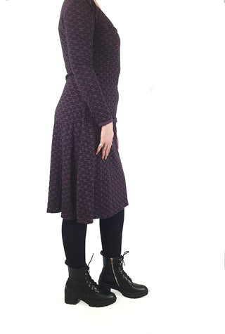 Maiocchi purple long sleeve dress size 14, best fits 12-14