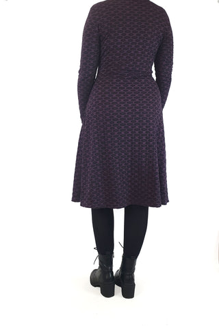 Maiocchi purple long sleeve dress size 14, best fits 12-14