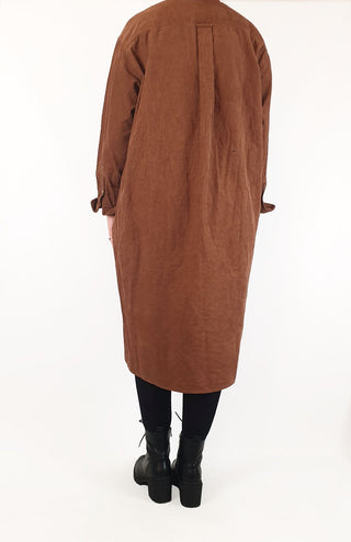 Uniqlo brown cord oversize dress size S (very generous fit, easily fits 12 or 14)