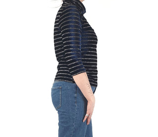 Kindling navy and metalic gold striped top size L (best fits size 12) Kindling preloved second hand clothes 4