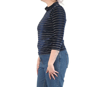 Kindling navy and metalic gold striped top size L (best fits size 12) Kindling preloved second hand clothes 5