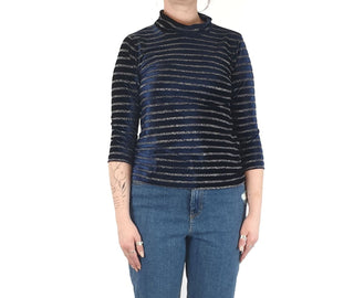 Kindling navy and metalic gold striped top size L (best fits size 12) Kindling preloved second hand clothes 3