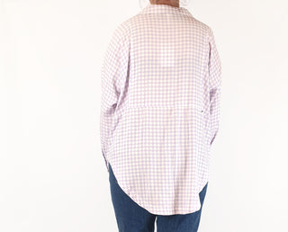 Elm purple and white diamond check shirt size 12