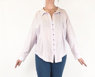 Elm purple and white diamond check shirt size 12