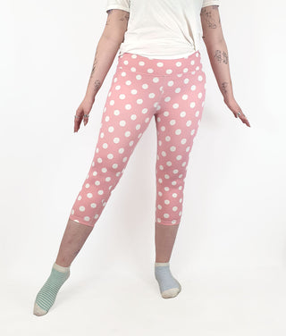 Gorman + Pantone pink polka dot yoga / workout pants size 12