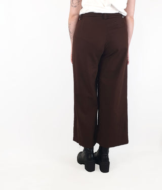 Princess Highway brown wide leg linen-cotton pants size 12