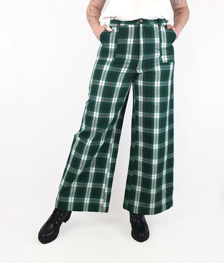 Ghanda green plaid wide leg pants size 12 (as new with tags) Ghanda preloved second hand clothes 2