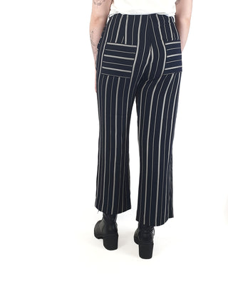 RPM Melbourne black and white striped wide leg pants size M