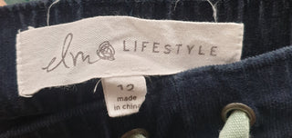 Elm Lifestyle navy cord drawstring pants size 12