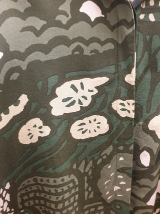 Marimekko green print 100% silk shirt size 40 (fits 12-14)