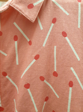 Jericho Road pink matchstick print shirt dress size 12