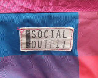 The Social Outfit blue and pink check dress size M