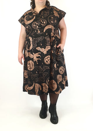 Made590 dinah black halloween print cotton dress size 4X