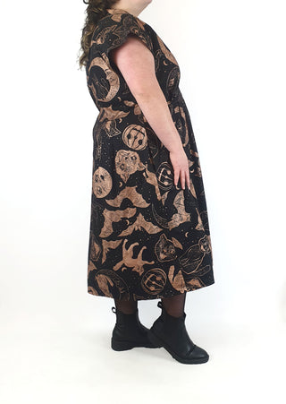 Made590 dinah black halloween print cotton dress size 4X