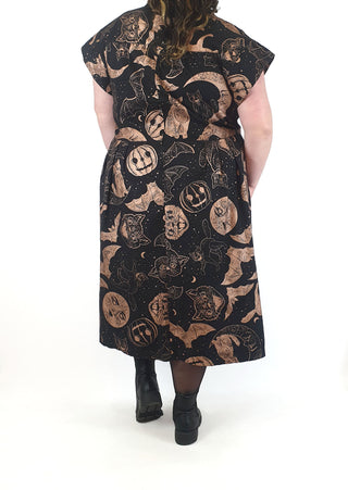 Made590 dinah black halloween print cotton dress size 4X