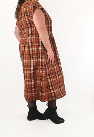 Made590 dinah brown plaid cotton dress size 4X Made590 preloved second hand clothes 10