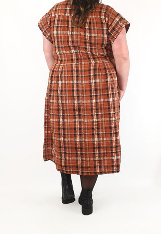 Made590 dinah brown plaid cotton dress size 4X Made590 preloved second hand clothes 9