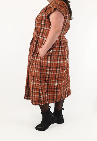 Made590 dinah brown plaid cotton dress size 4X Made590 preloved second hand clothes 11