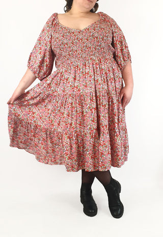 Proud Poppy floral print half sleeve tiered dress size 28 (as new with tags) Proud Poppy preloved second hand clothes 2