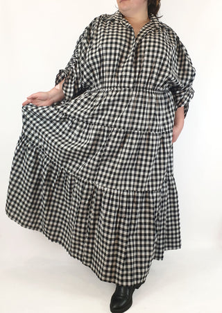 Proud Poppy black and white gingham maxi dress size 28 Proud Poppy preloved second hand clothes 4