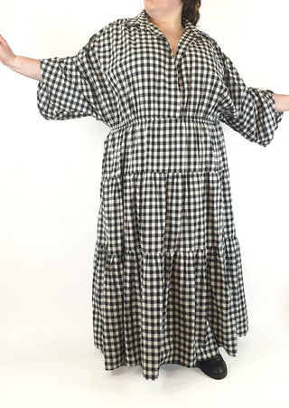 Proud Poppy black and white gingham maxi dress size 28 Proud Poppy preloved second hand clothes 2