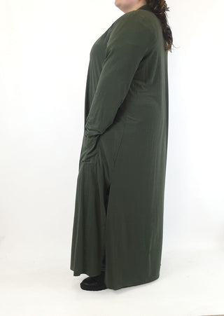 Proud Poppy olive green maxi cardigan size 28