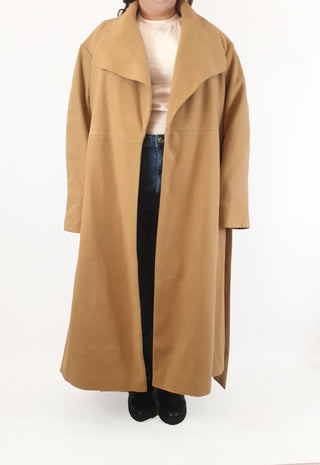 Asos tan maxi coat with pockets size UK24