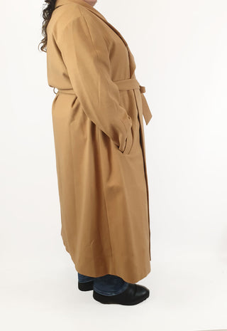 Asos tan maxi coat with pockets size UK24