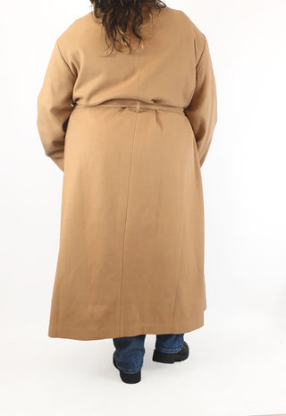 Asos tan maxi coat with pockets size UK24