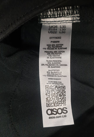 Asos black jeans size UK26/30