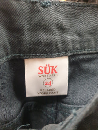 SÜK Workwear green relaxed work pants size 24 (as new with tags)