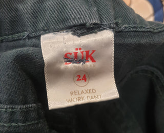 SÜK Workwear green relaxed work pants size 24 (wash wear)