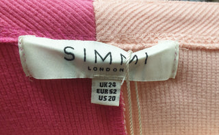 Simmi mid pink/light pink split colour knit maxi dress size UK24