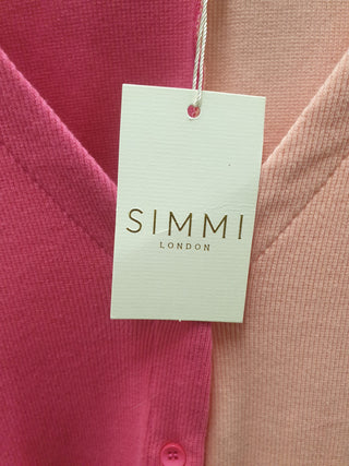 Simmi mid pink/light pink split colour knit maxi dress size UK24