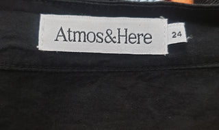 Atmos & Here black cotton long sleeve tiered dress size 24 (note: mark)