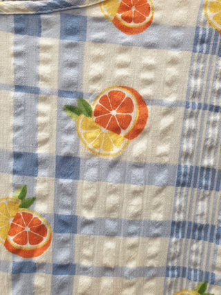 Lucy & Yak blue and white check print with oranges size UK 26