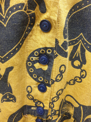 Made590 saski mustard symbol print dress size 3X