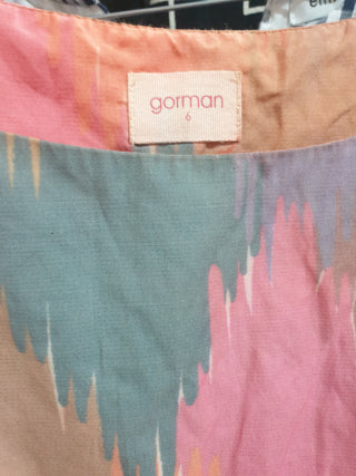 Gorman colourful sleeveless metalic mix pleated dress size 6