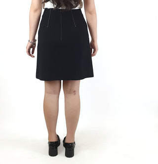 Cue black skirt with contrasting white stitching size 6