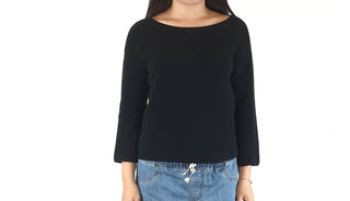 Uniqlo Black ribbed jumper with 3/4 sleeves size XS (best fits size 6)