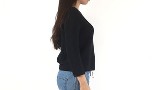 Uniqlo Black ribbed jumper with 3/4 sleeves size XS (best fits size 6)